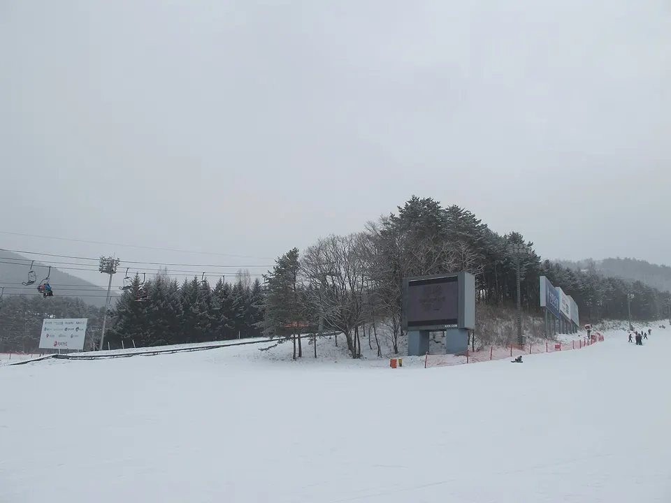 Remontes de Yongpyong en un día de nieve.